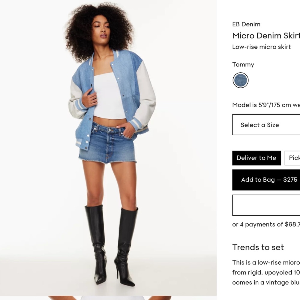 Micro Denim Skirt EB Denim NWT